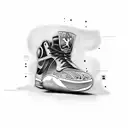 basketball player from. behind wearing jordans tattoo design idea