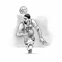 basketball player from. behind wearing jordans tattoo design idea