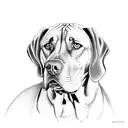 rhodesian ridgeback, line drawing, back and head tattoo design idea
