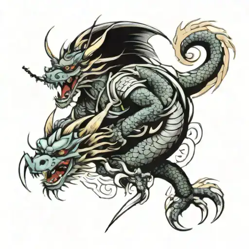 samurai dragon tattoo design idea