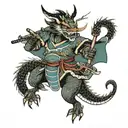 samurai dragon tattoo design idea