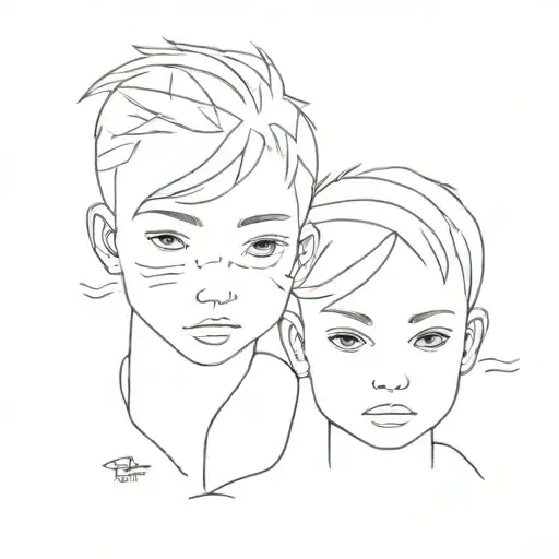 little brother sister bond tattoo design idea