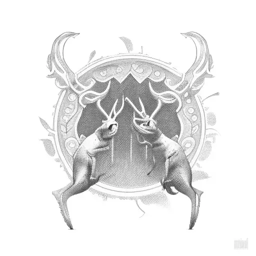 father and son hunting tattoo design idea