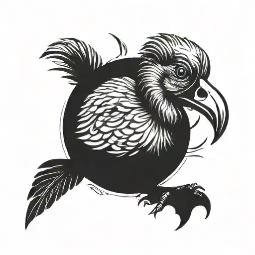 dodo bird perched tattoo design idea