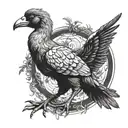 dodo bird flying away tattoo design idea