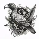 dodo bird flying away tattoo design idea