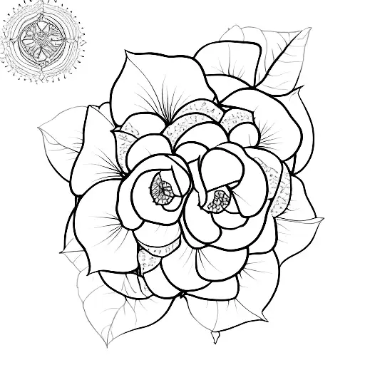 Scarlet begonia long stem tattoo design idea