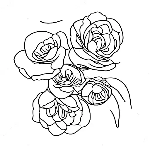 Scarlet begonia  tattoo design idea
