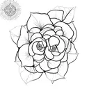Scarlet begonia long stem tattoo design idea