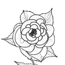 Scarlet begonia long stem tattoo design idea