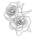 Scarlet begonia long stem tattoo design idea