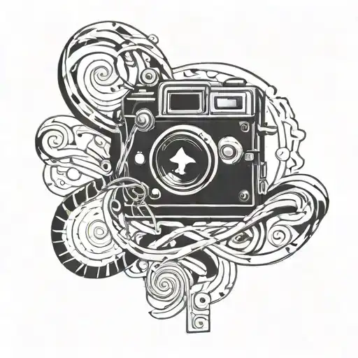 film and infinity symbol tattoo design idea