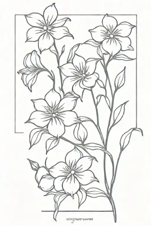 snow drop flower, daisy flower, morning glory flower, cosmos flower, chrysantemum flower tattoo design idea