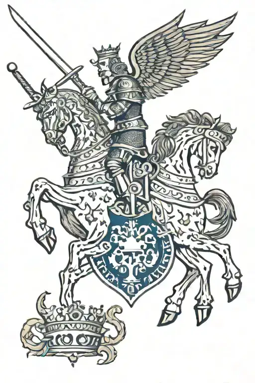 king Arthur knights of the round table tattoo design idea