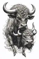 angry bull tattoo design idea