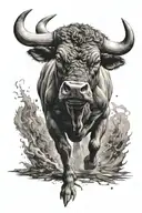 angry bull tattoo design idea