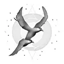 two birds flying skyward tattoo design idea