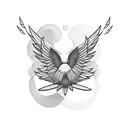 two birds flying skyward tattoo design idea