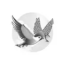 two birds flying skyward tattoo design idea