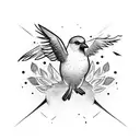 two birds in flying upwards tattoo design idea