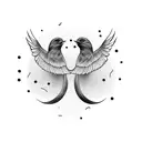 two birds in flying upwards tattoo design idea