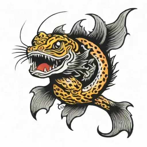 catfish tattoo design idea