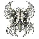 ribcage with shadow void tattoo design idea