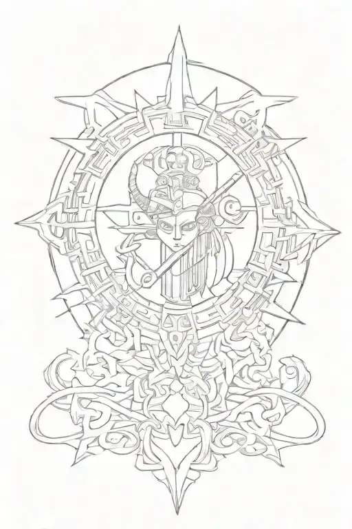 Haitian tattoo, strength, valor AND courage wisdom XXX tattoo design idea