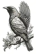 blackbird singing tattoo design idea