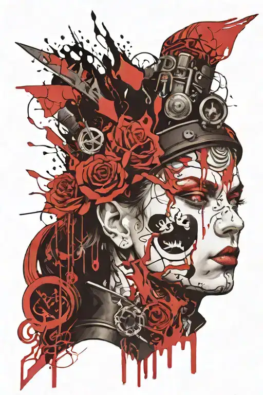 Soul King Brooke as a Warlock harnessing the power tattoo design idea