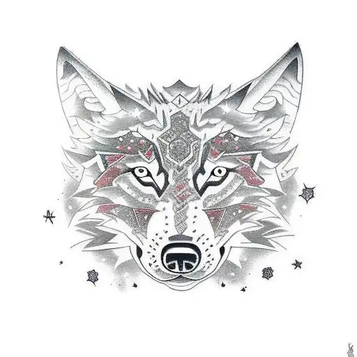 constellation full wolf tattoo design idea