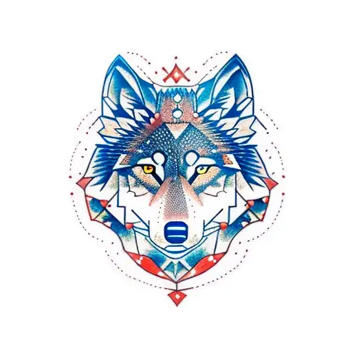 constellation full wolf tattoo design idea