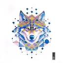 constellation full wolf tattoo design idea