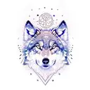 constellation full wolf tattoo design idea