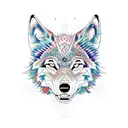 constellation wolf tattoo design idea