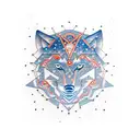 constellation wolf tattoo design idea