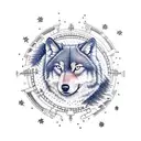 constellation wolf tattoo design idea