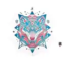 constellation wolf tattoo design idea