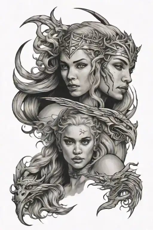 Santana Zakyron Daenerys ahmonte shapora tattoo design idea