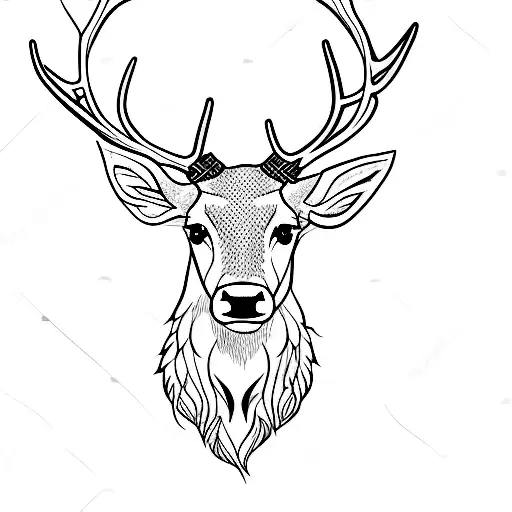 Scottish Stag tattoo design idea