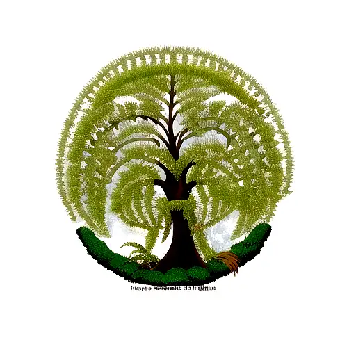 Fern Tree tattoo design idea