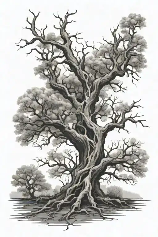 poision tree no leaves growing tattoo design idea