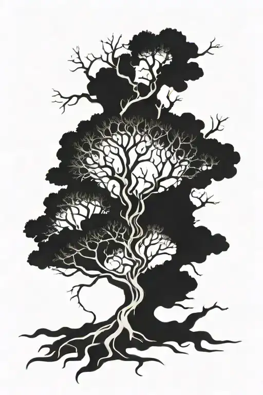 poision tree no leaves growing tattoo design idea
