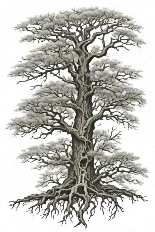 poision tree no leaves, with small batts  tattoo design idea