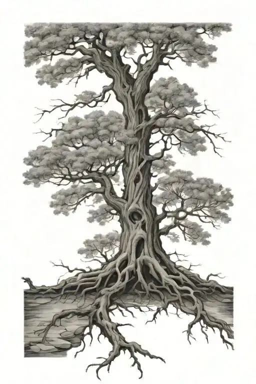 poision tree no leaves growing tattoo design idea