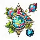 ruby opal peridot as galaxy tattoo design idea