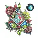 ruby opal peridot as galaxy tattoo design idea