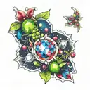 ruby opal peridot as galaxy tattoo design idea