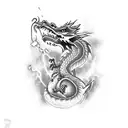 Dragon in a thunderstorm with lightning tattoo design idea