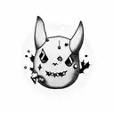 Mimikyu with Christmas hat tattoo design idea